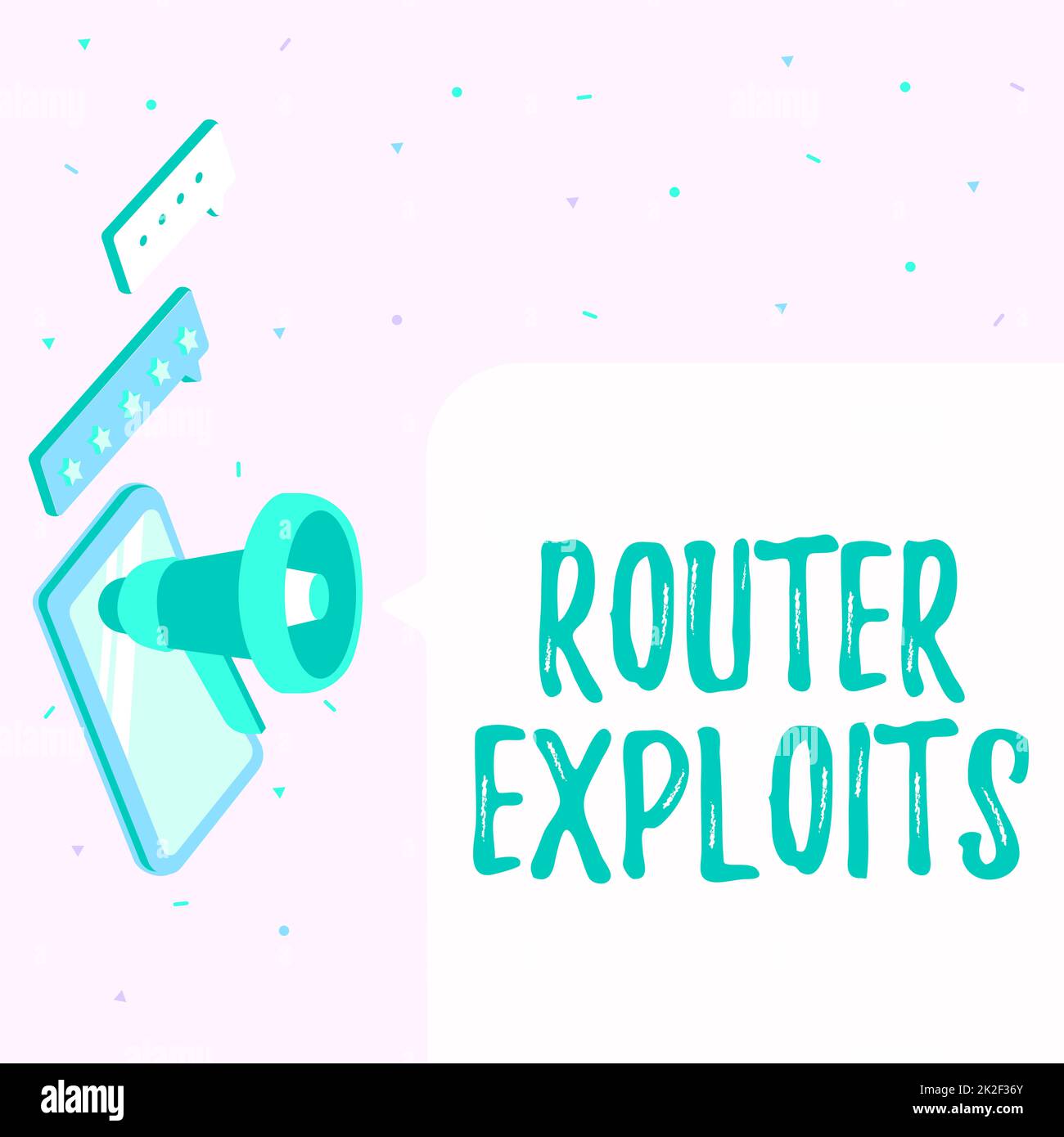 Sign displaying Router Exploits. Business overview takes advantage of a security flaw in an application Tablet Drawing With Megaphone Making New Announcement To A Chat Box. Stock Photo