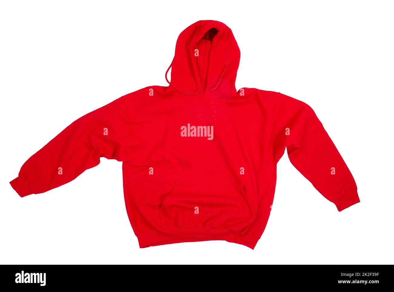 Red hoodie on white background Stock Photo