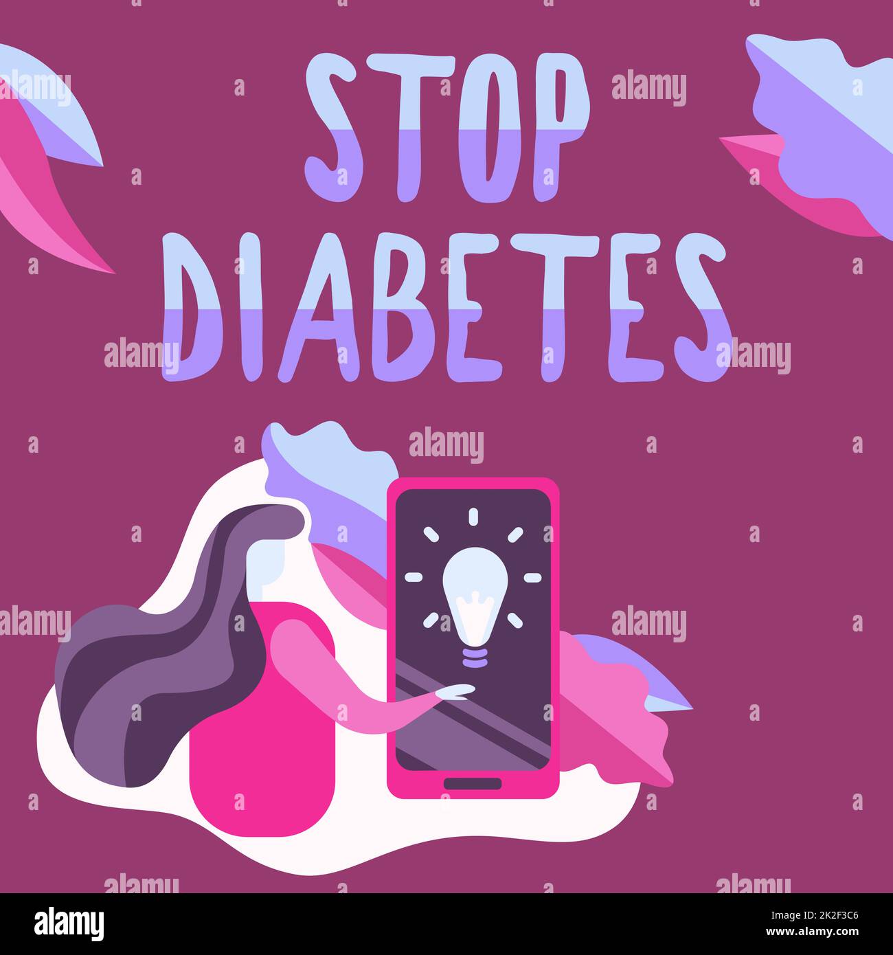 Conceptual display Stop Diabetes. Business approach Blood Sugar Level is higher than normal Inject Insulin Lady Pressing Screen Of Mobile Phone Showing The Futuristic Technology. Stock Photo