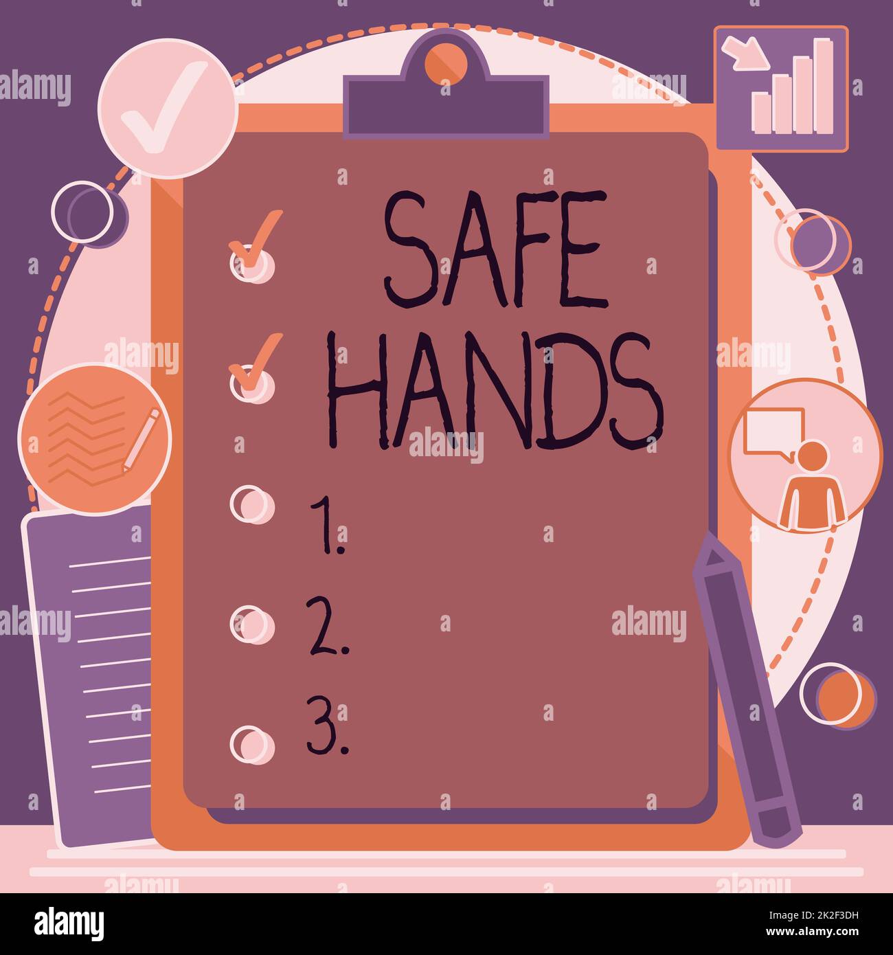 Handwriting text Safe Hands. Business idea Ensuring the sterility and
