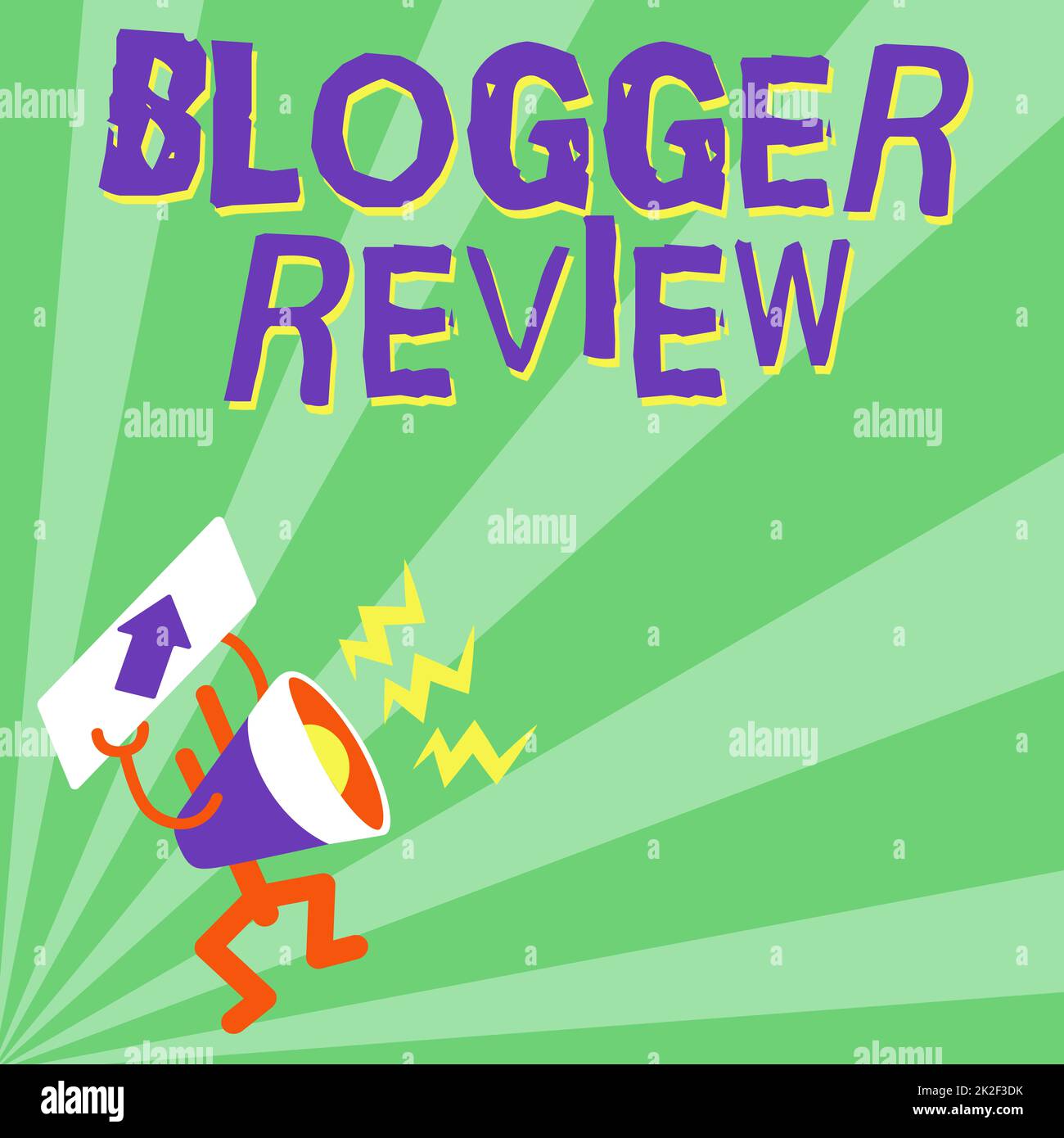 Sign displaying Blogger Review. Business approach making a critical reconsideration and summary of a blog Megaphone Displaying Important Message Exhibiting Detailed Report Stock Photo