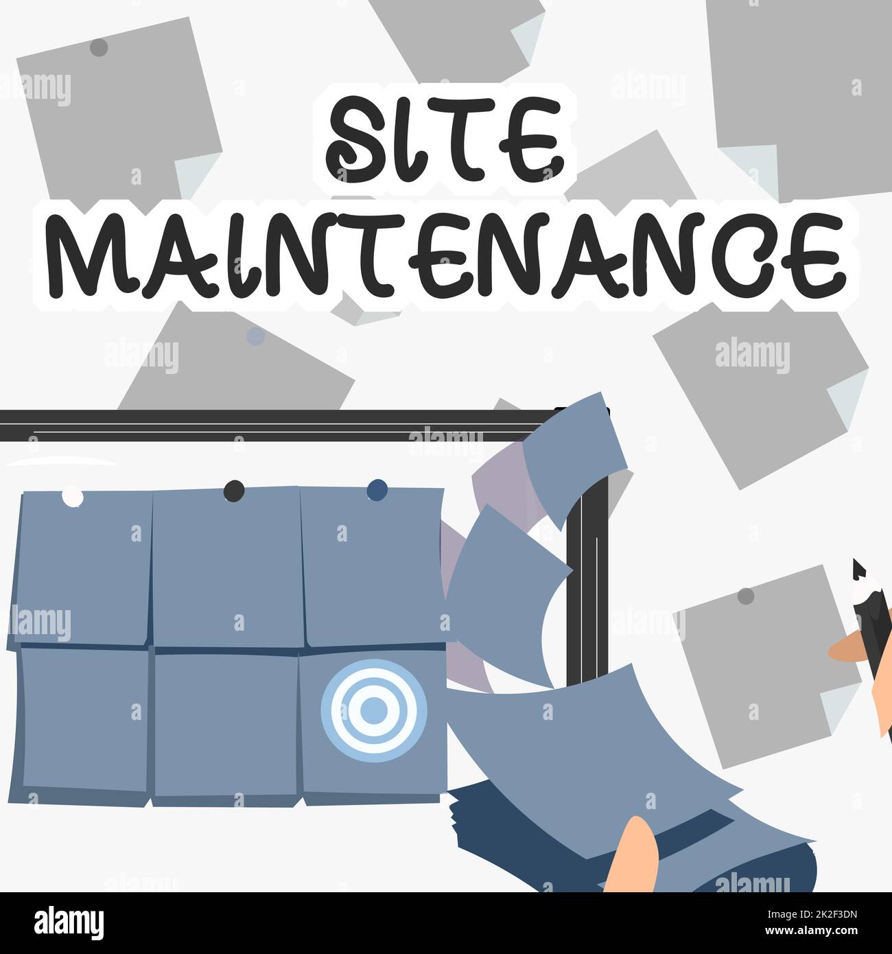 Writing displaying text Site Maintenance. Concept meaning keeping the