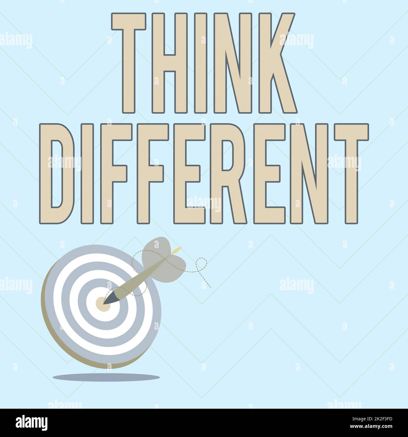 Text sign showing Think Different. Business overview be unique with your thoughts or attitude Wind of change Presenting Message Hitting Target Concept, Abstract Announcing Goal Stock Photo