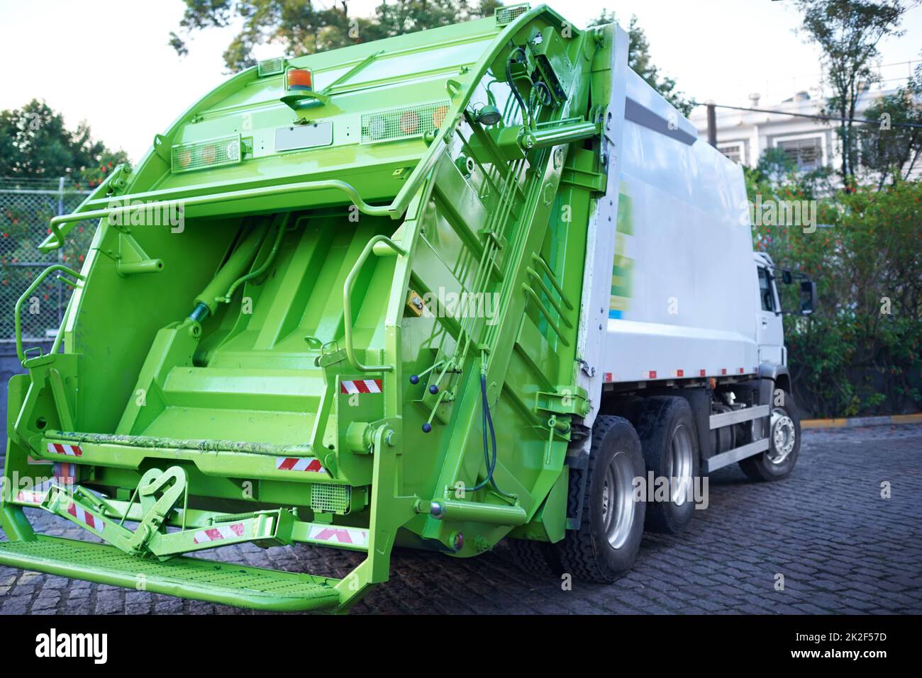 Weekly cleanup. Cropped shot of a garbage removal service Stock Photo