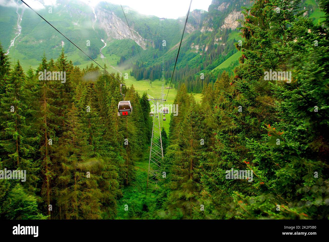 Swiss Ropeway Channel Clicked from the ropeway, on the way to Mt. Titlis, Switzerland, Europe ...
