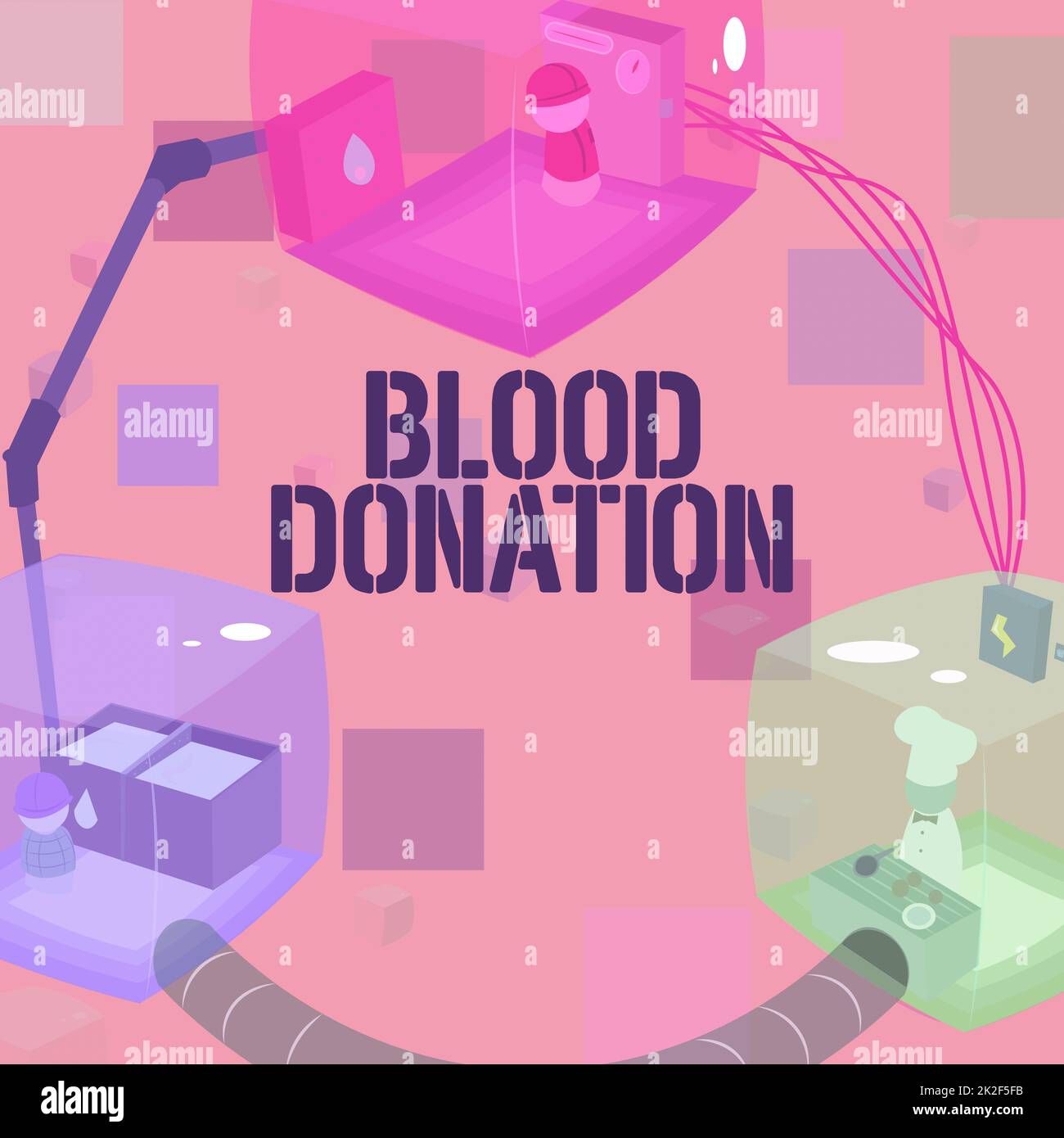 Text sign showing Blood Donation. Business approach Process of collecting testing and storing whole blood Joined Booths Providing Necessary Workplace Resources. Stock Photo
