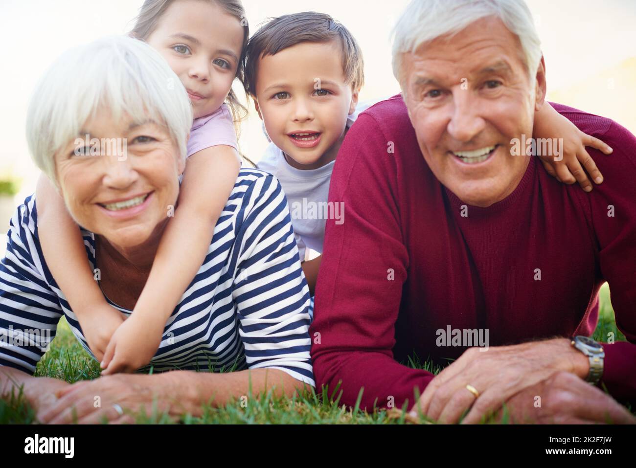 Granny and grandpa are the best. Cropped portrait of a senior couple spending time with their grandchildren. Stock Photo