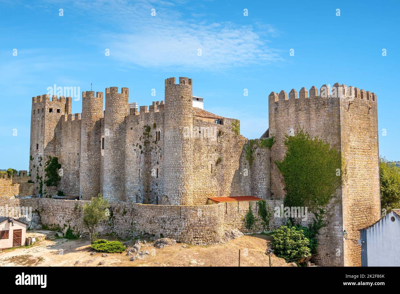 Medieval castle in small town of Obidos. Leiria district, Portugal Stock Photo