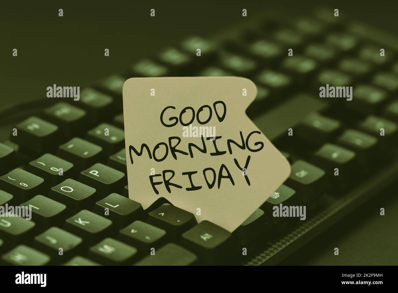 Text sign showing Good Morning Friday. Business idea Positive and inspired expression about weekending Typing Online Website Informations, Editing And Updating Ebook Contents Stock Photo