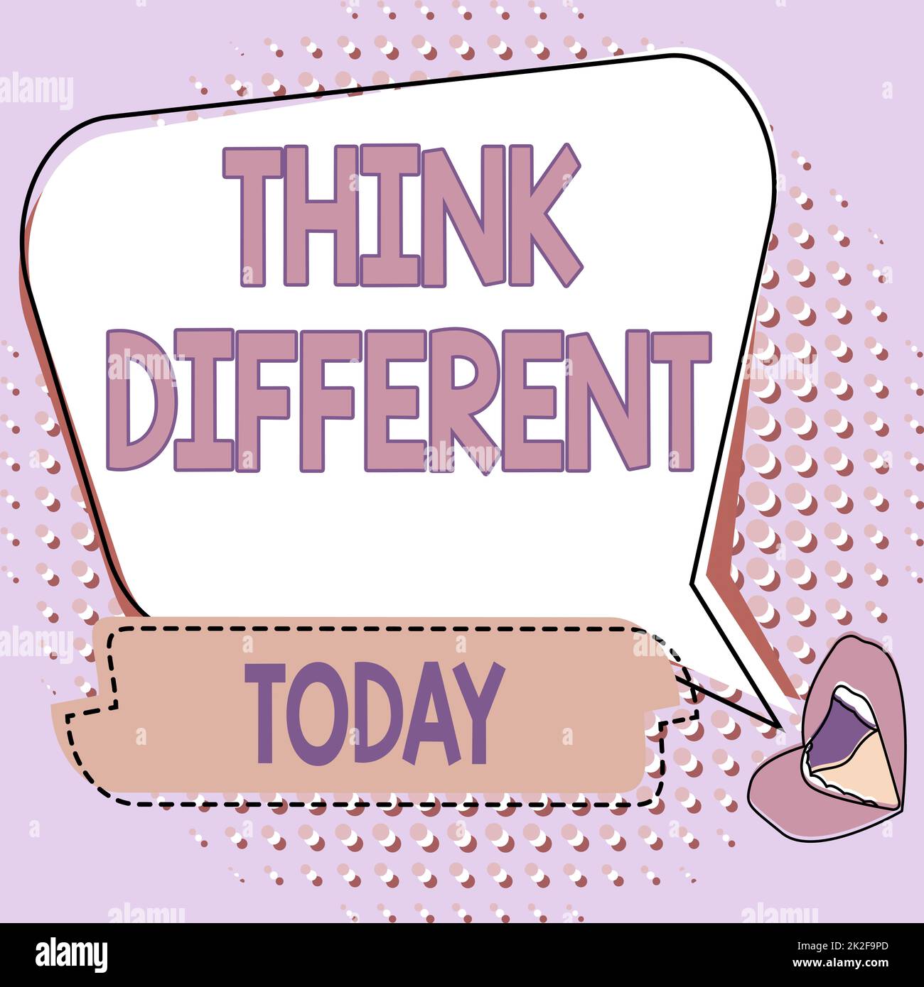 Writing displaying text Think Different. Word for be unique with your