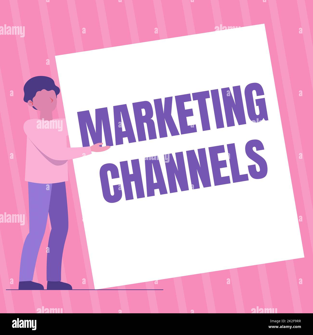Hand writing sign Marketing Channels. Business idea the necessary to ...