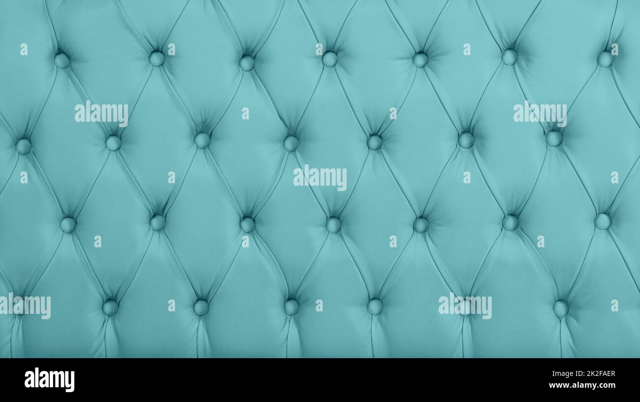 Blue leather capitone background texture Stock Photo