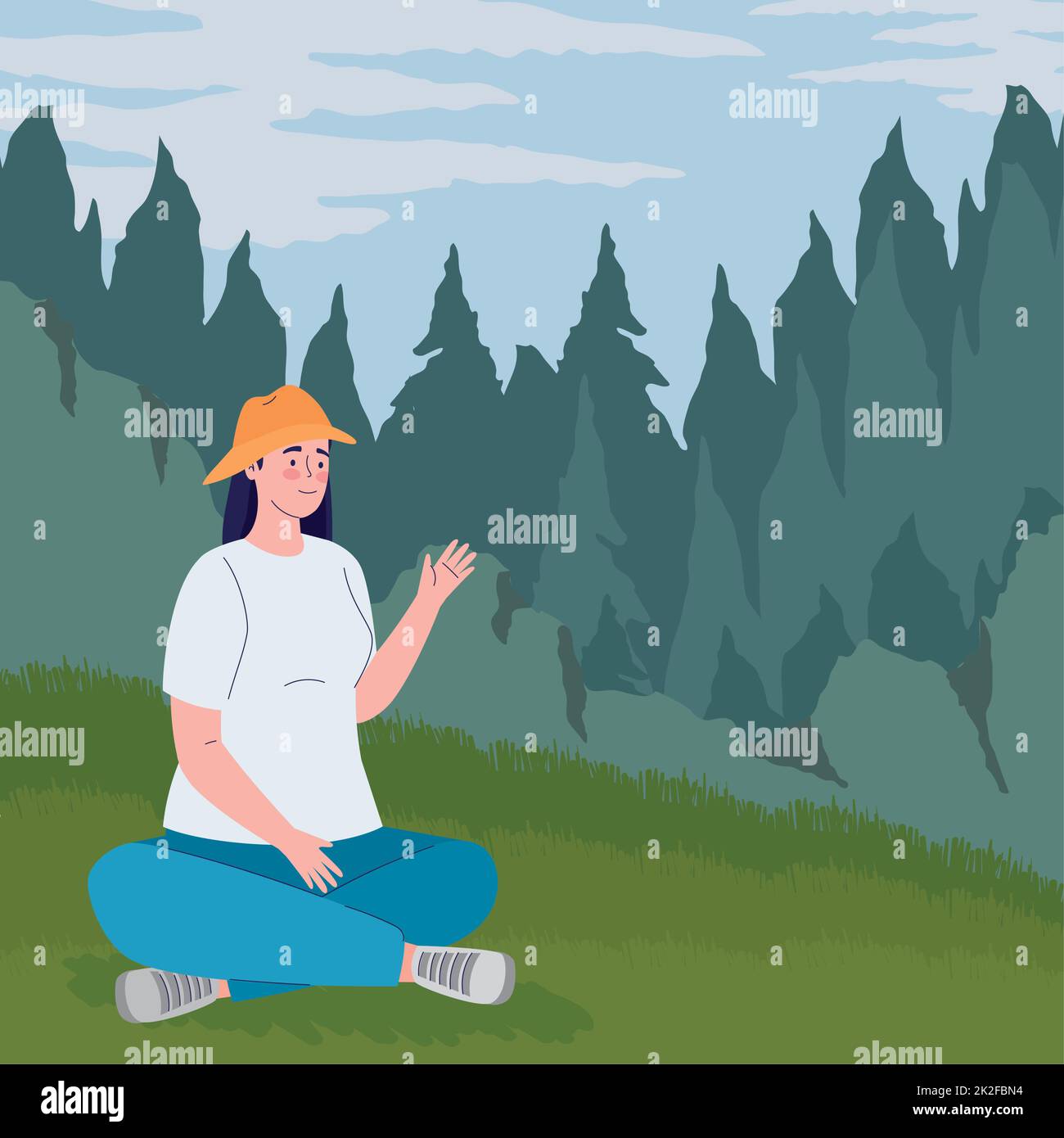 Adult female traveler in Stock Vector Images - Alamy