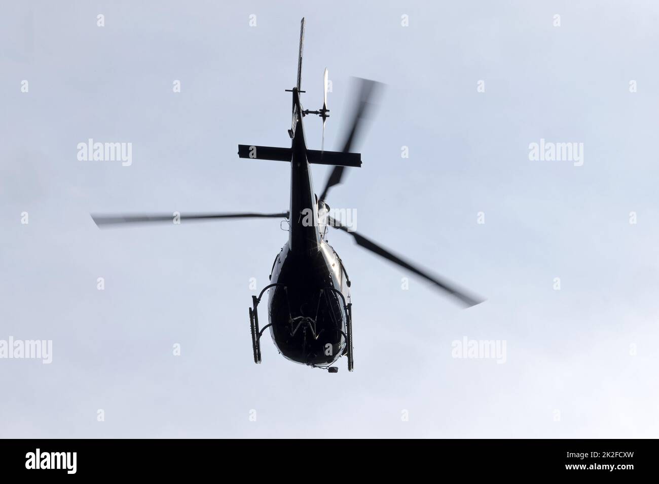 helicopter flight, flying helicopter Stock Photo