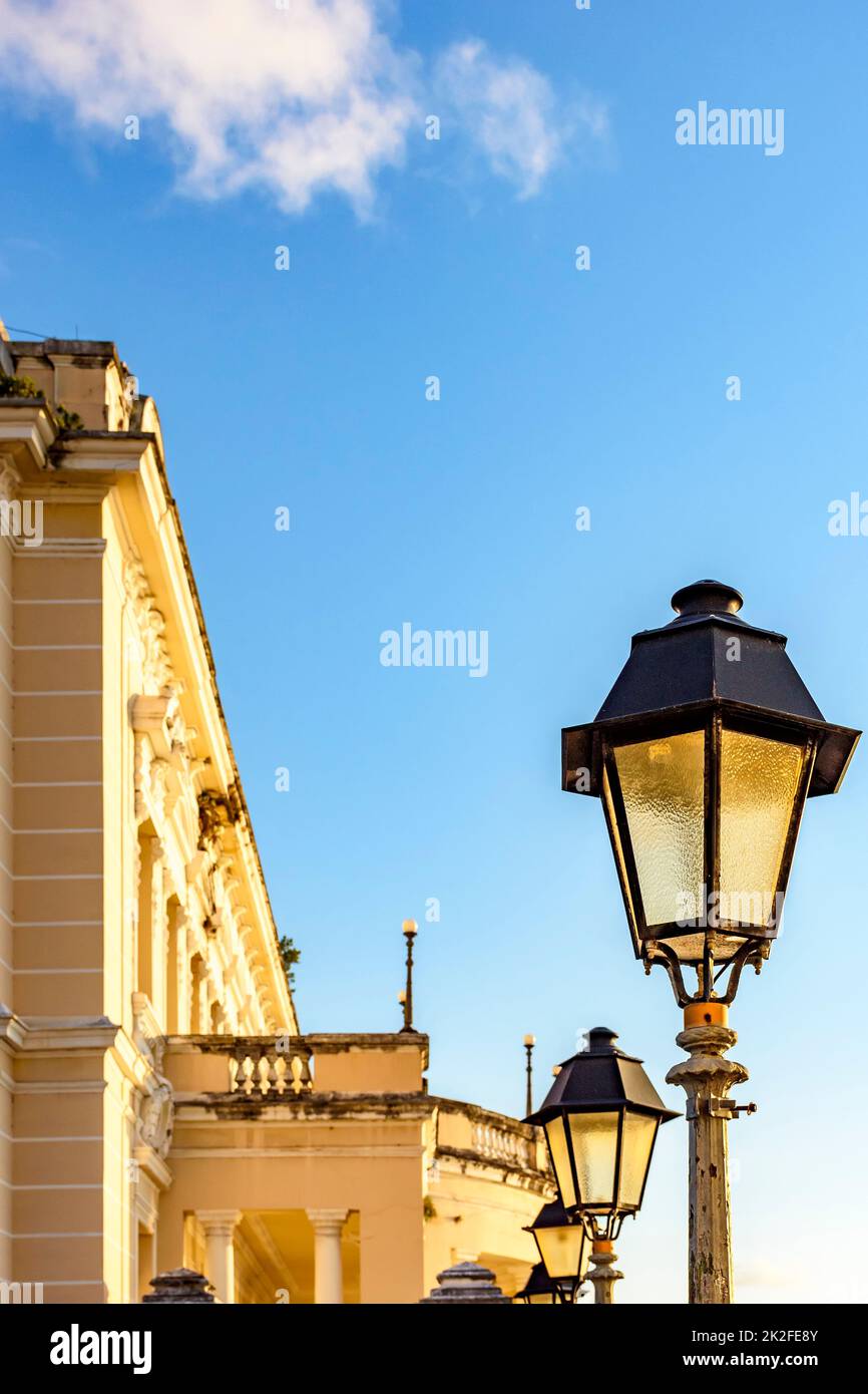 Old metal public lighting lantern Stock Photo