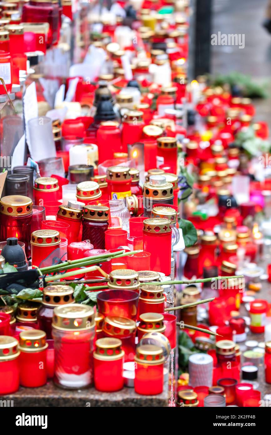 Remembering after the death of the former president Vaclav Havel in December 2011, Prague, Czech Republic Stock Photo