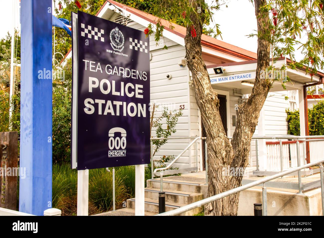 Tea Gaedens Police Station NSW Australia. Stock Photo