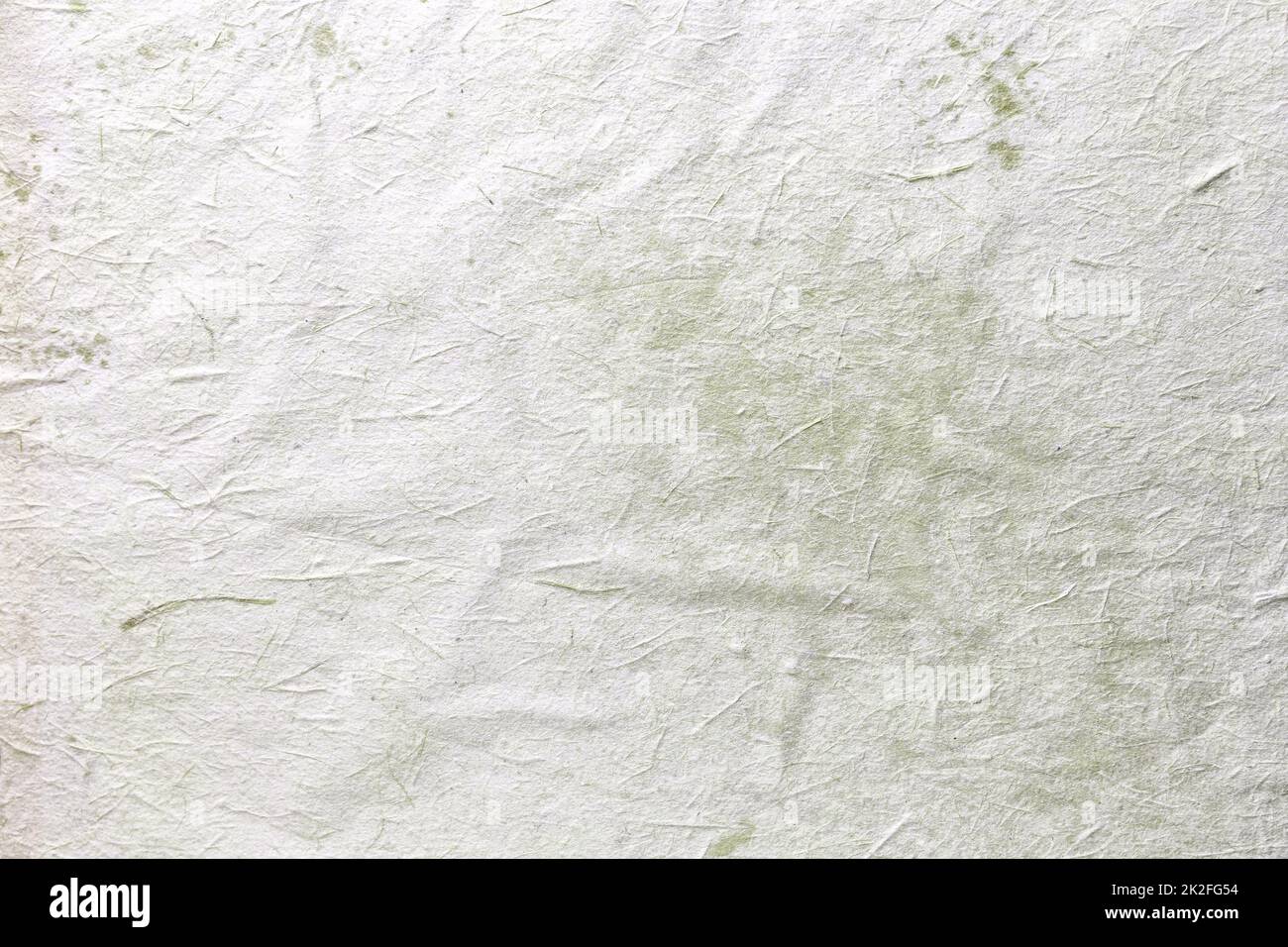 Texture of craft light green old paper, crumpled background. Vintage beige grunge surface backdrop. Structure of white parchment cardboard. Stock Photo