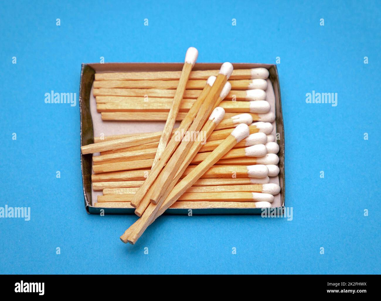 White matches in a box Stock Photo