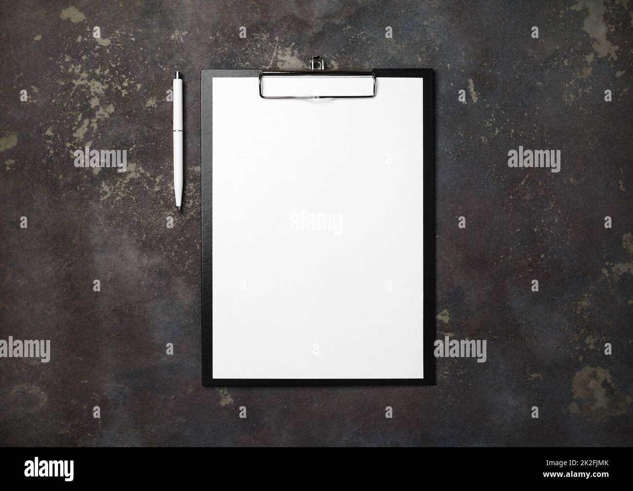 Clipboard and pen Stock Photo