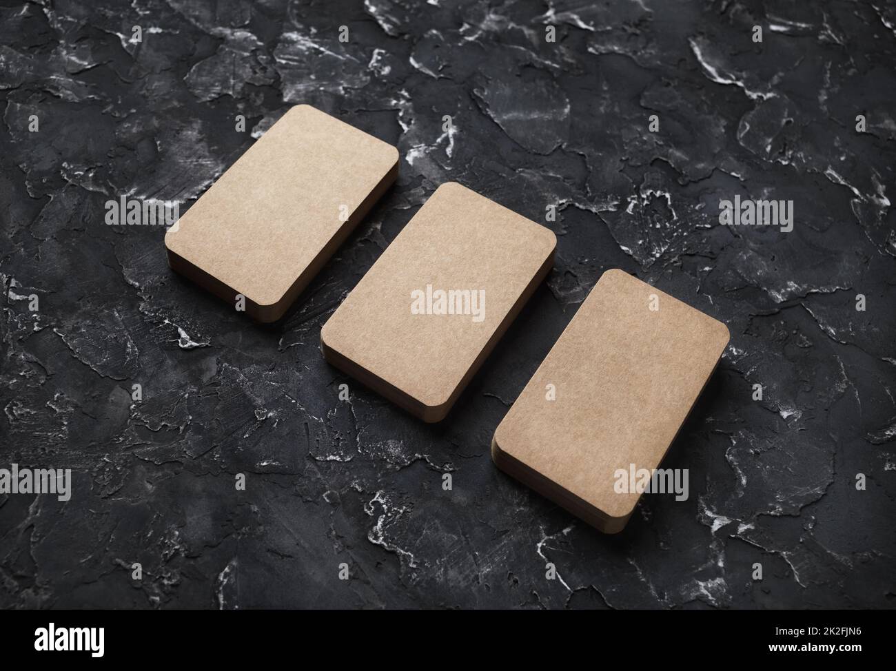 Blank kraft business cards Stock Photo Alamy