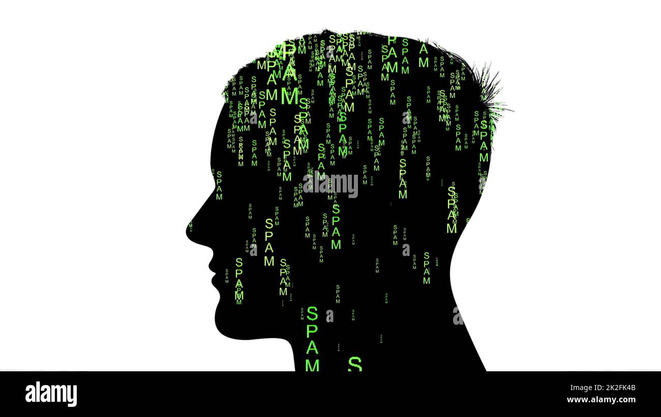 Silhouette of man spam data concept Stock Photo