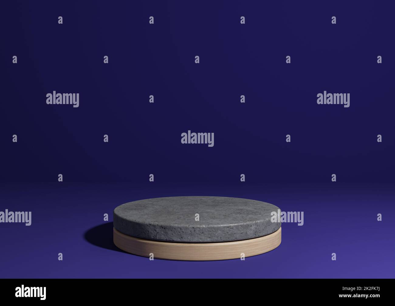 Dark blue 3D rendering simple product display, natural minimal ...