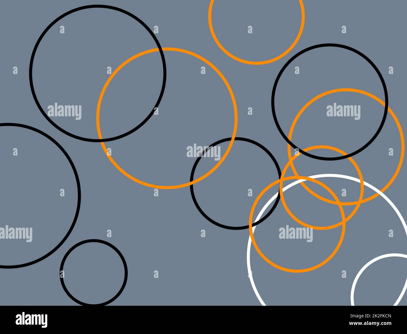 Abstract orange white grey circles with slate gray background Stock ...
