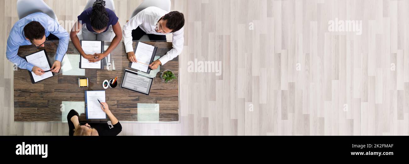 Rear view female applicant hi-res stock photography and images - Alamy