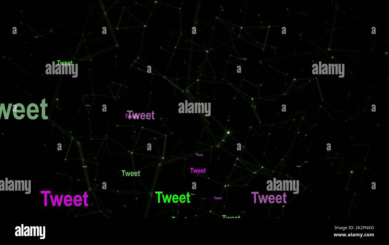 Tweet text against network background Stock Photo - Alamy