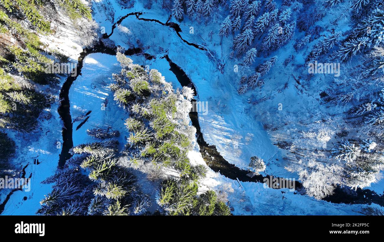 Aerial shot trees in snowy hi-res stock photography and images - Alamy