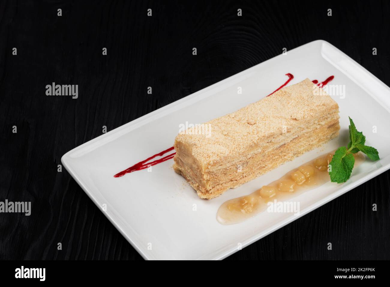 Esterhazy Torte on plate Stock Photo