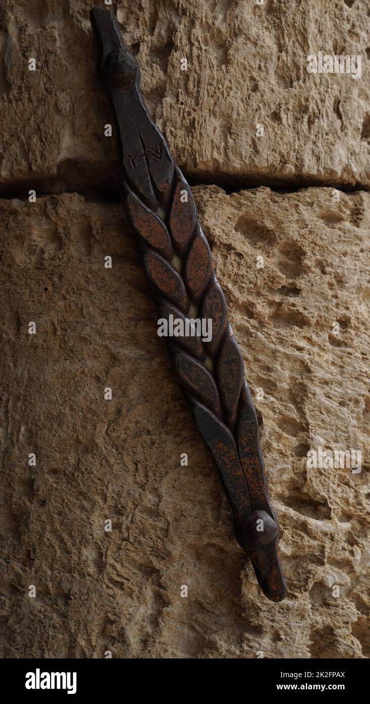 A Jewish traditional Mezuzah hanging near the entrance of the house