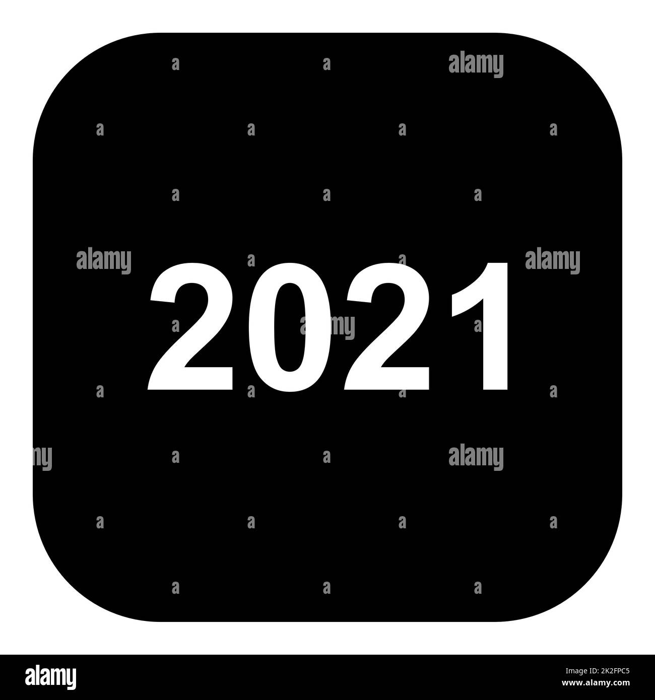 Year 2021 and app icon Stock Photo