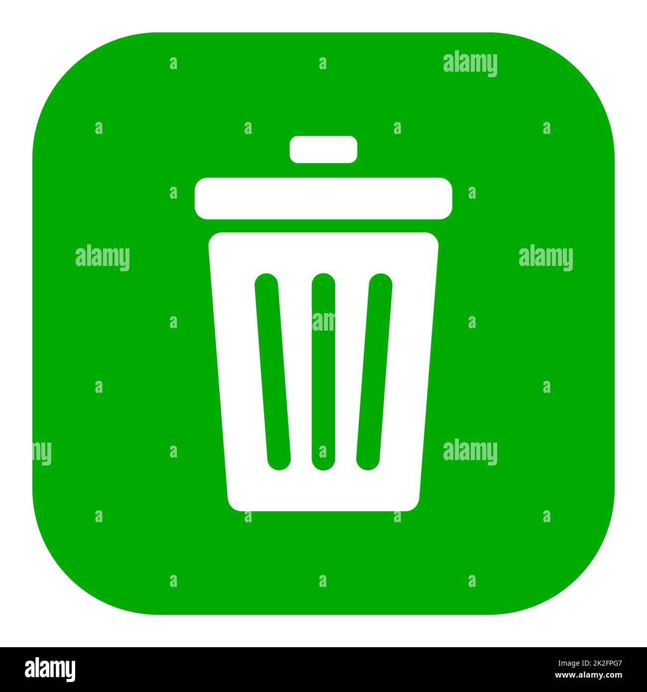 Waste bin and app icon Stock Photo