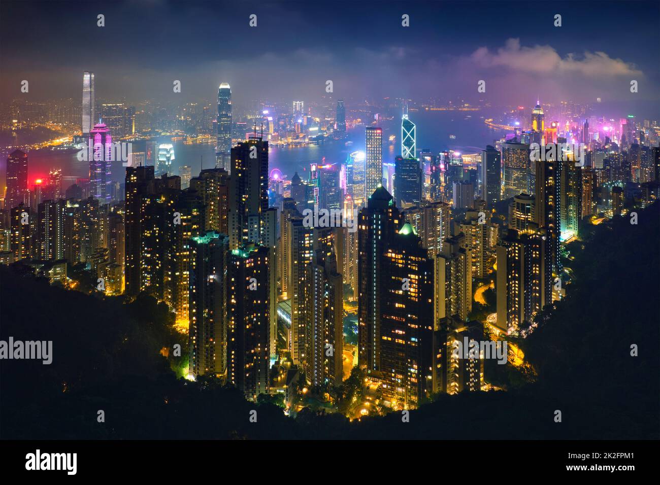 Hong Kong skyscrapers skyline cityscape view Stock Photo - Alamy