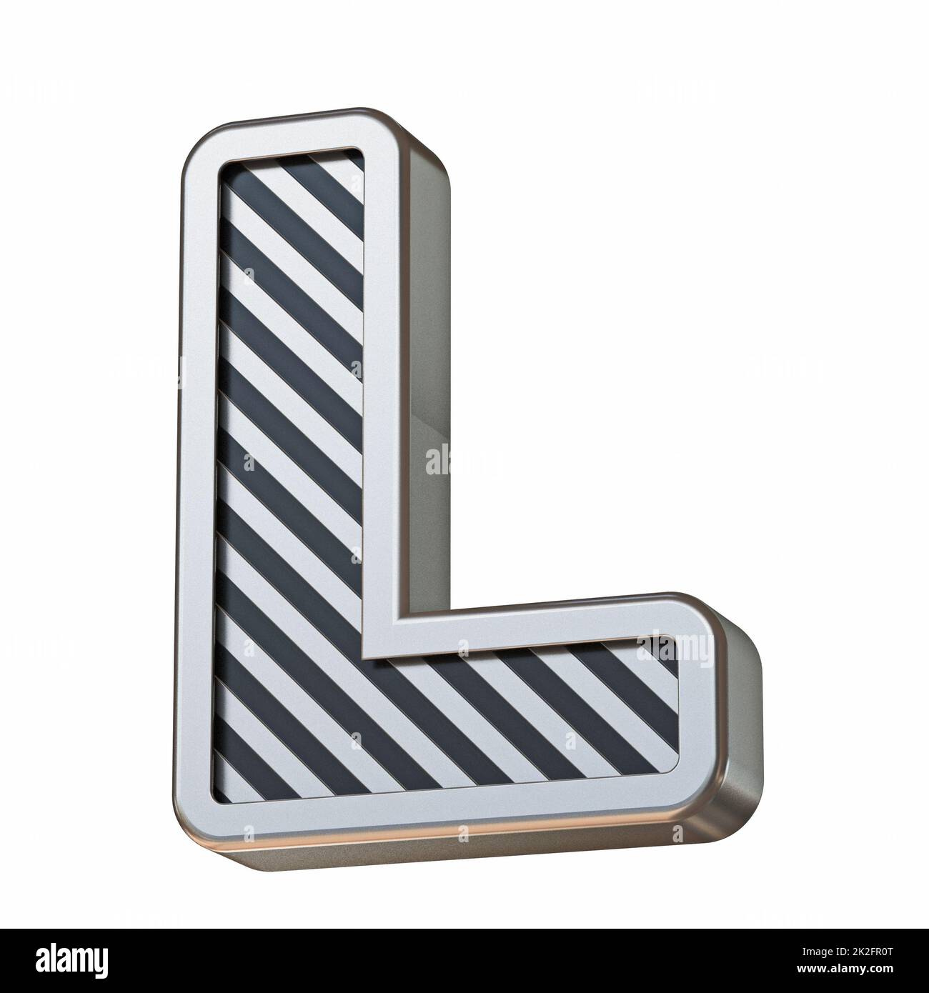 Stainless steel and black stripes font Letter L 3D Stock Photo - Alamy
