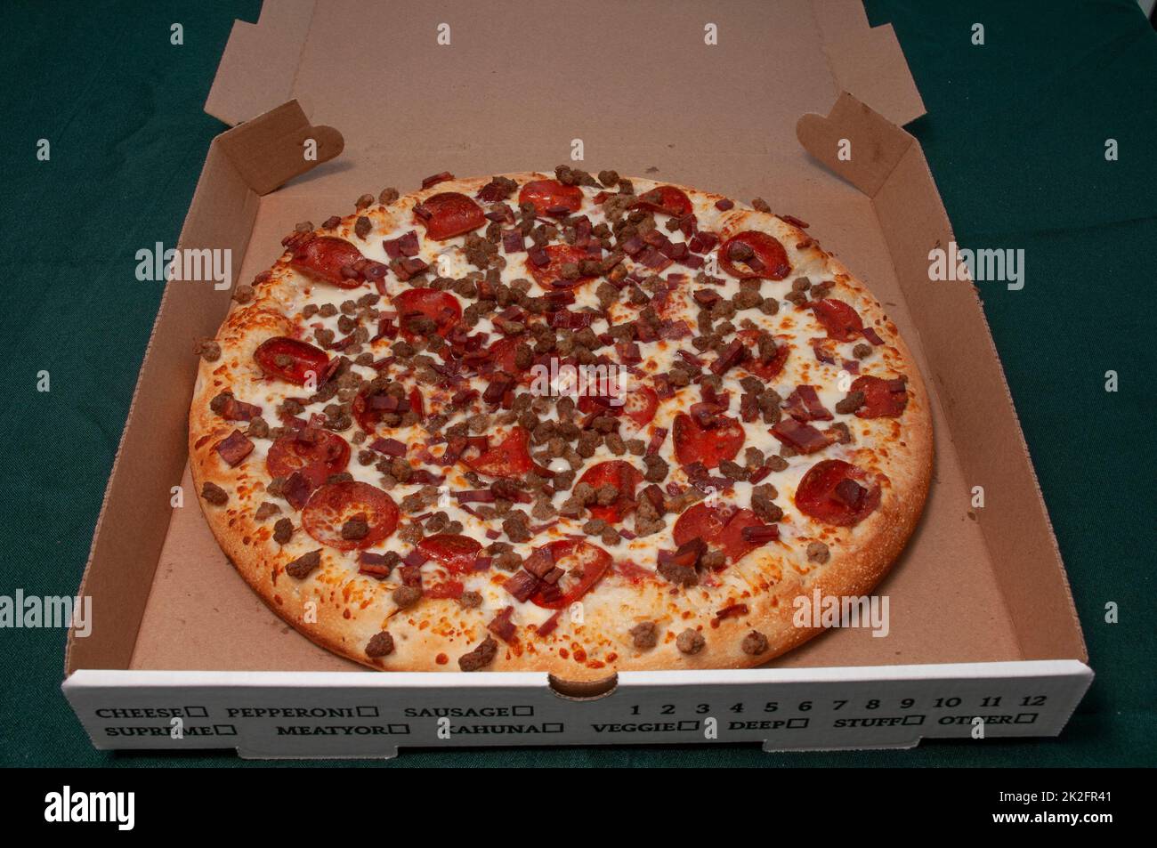 Meat Lovers Pizza Stock Photo Alamy