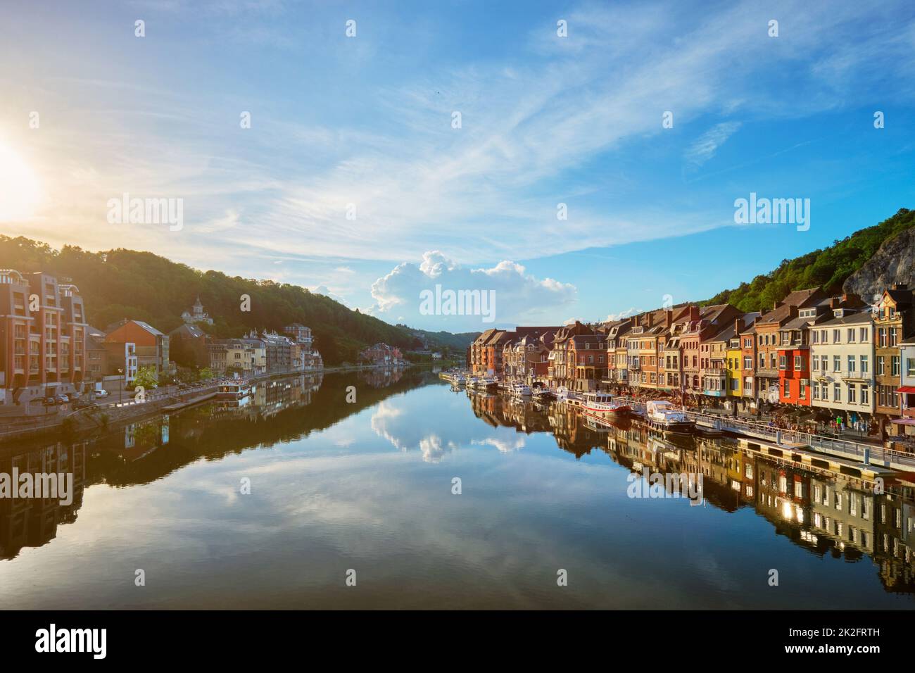 View of picturesque Dinant city. Belgium Stock Photo