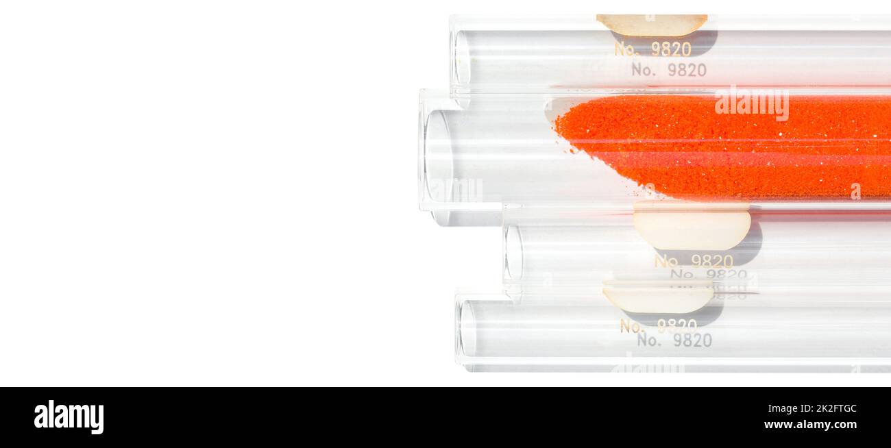 Closeup chemical ingredient on white laboratory table. Potassium