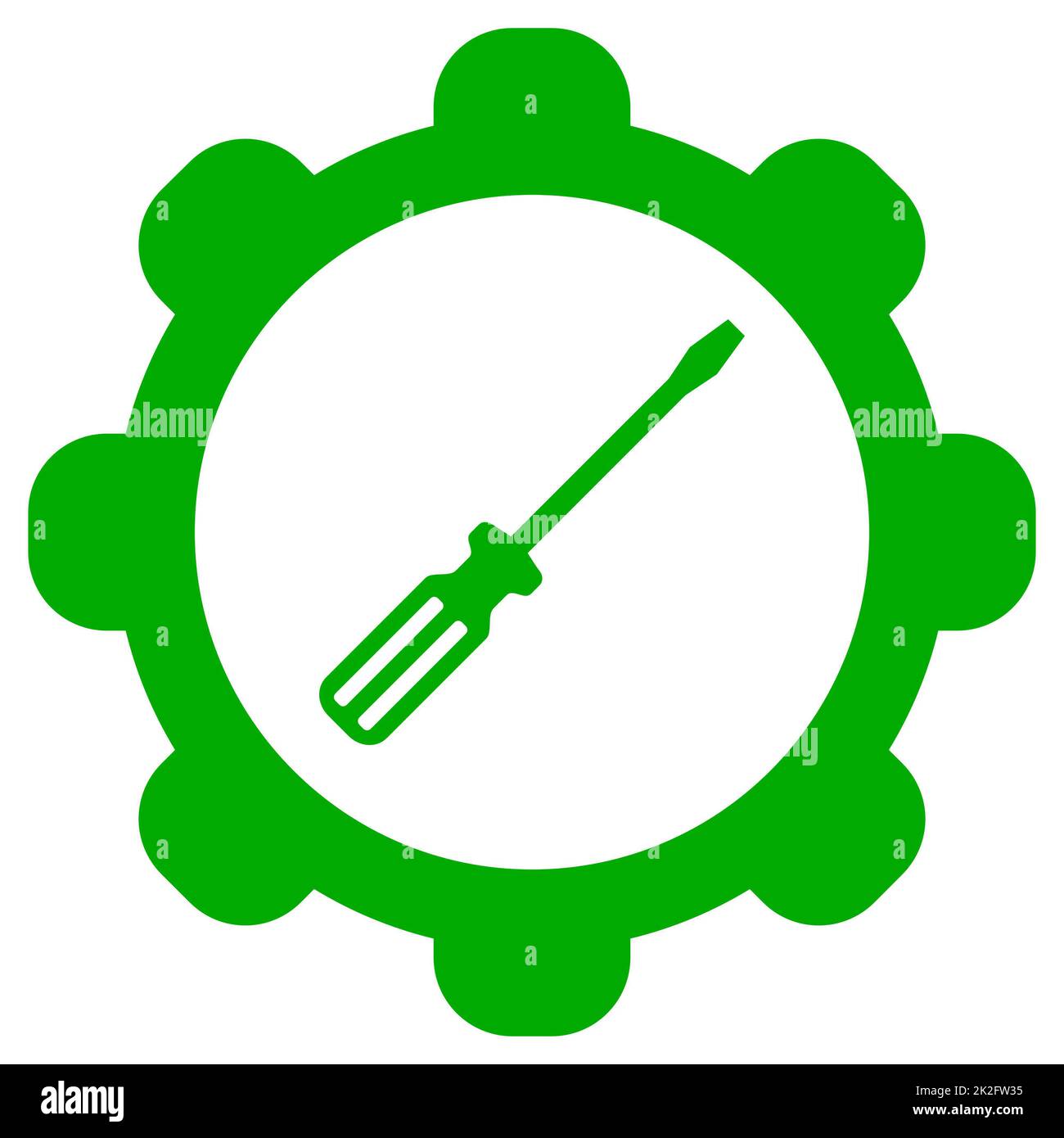 Screwdriver and wheel Stock Photo