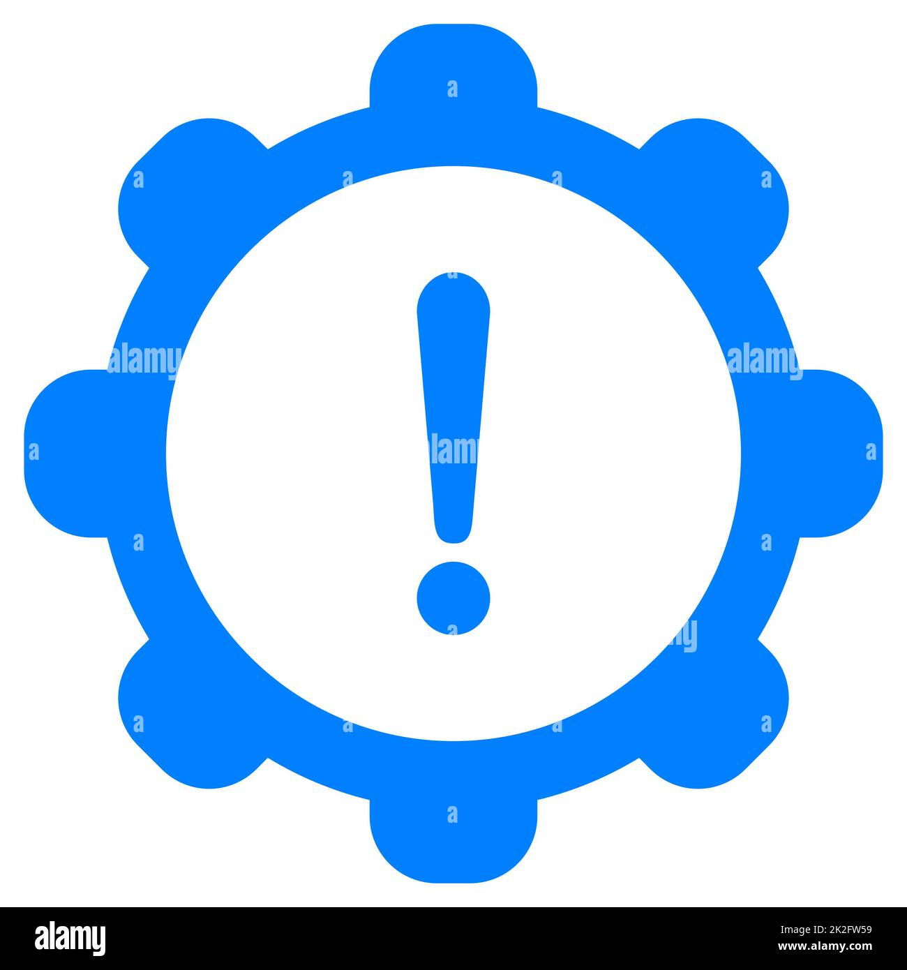 Exclamation mark and wheel Stock Photo