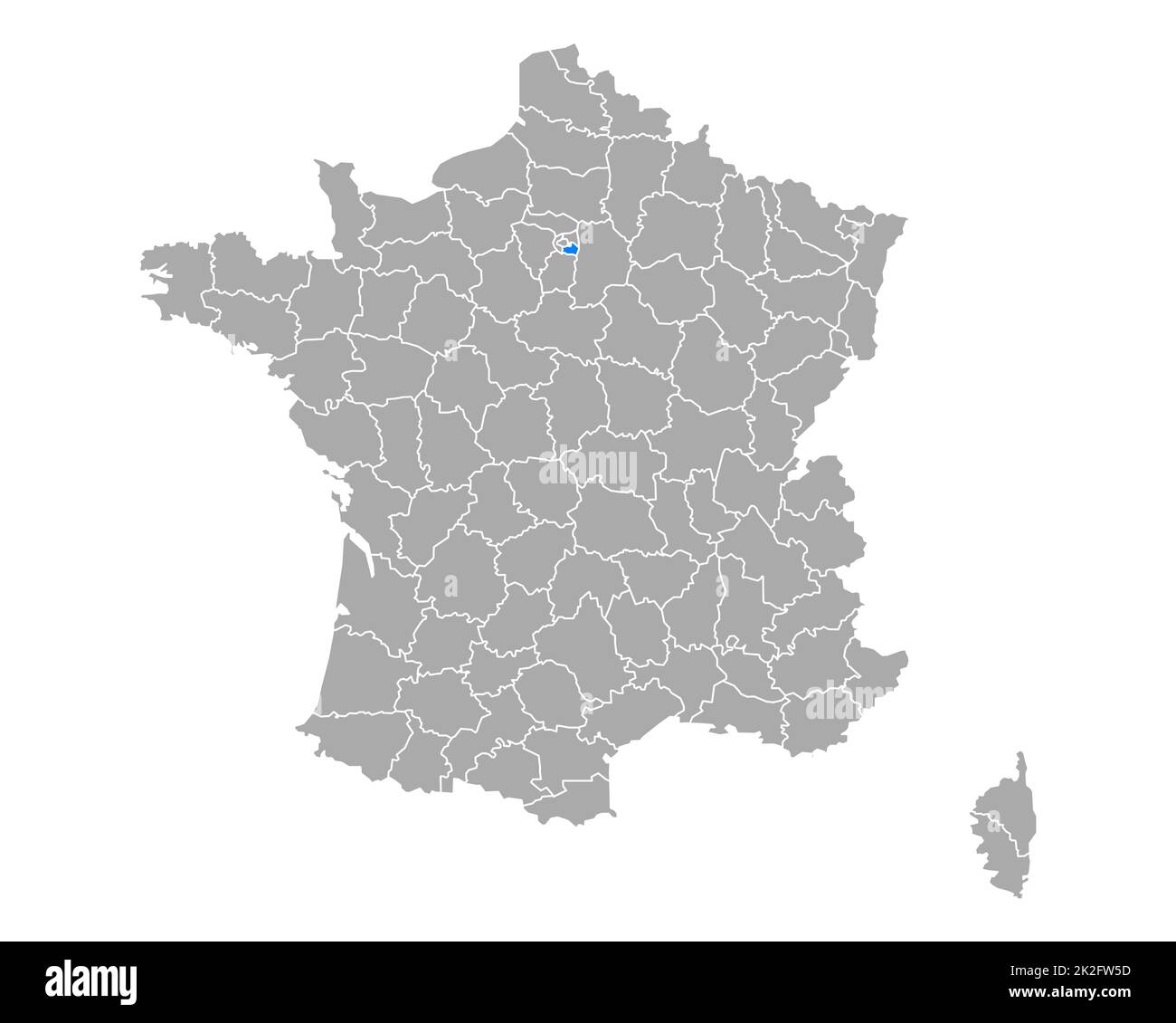 Map of Val-de-Marne in France Stock Photo