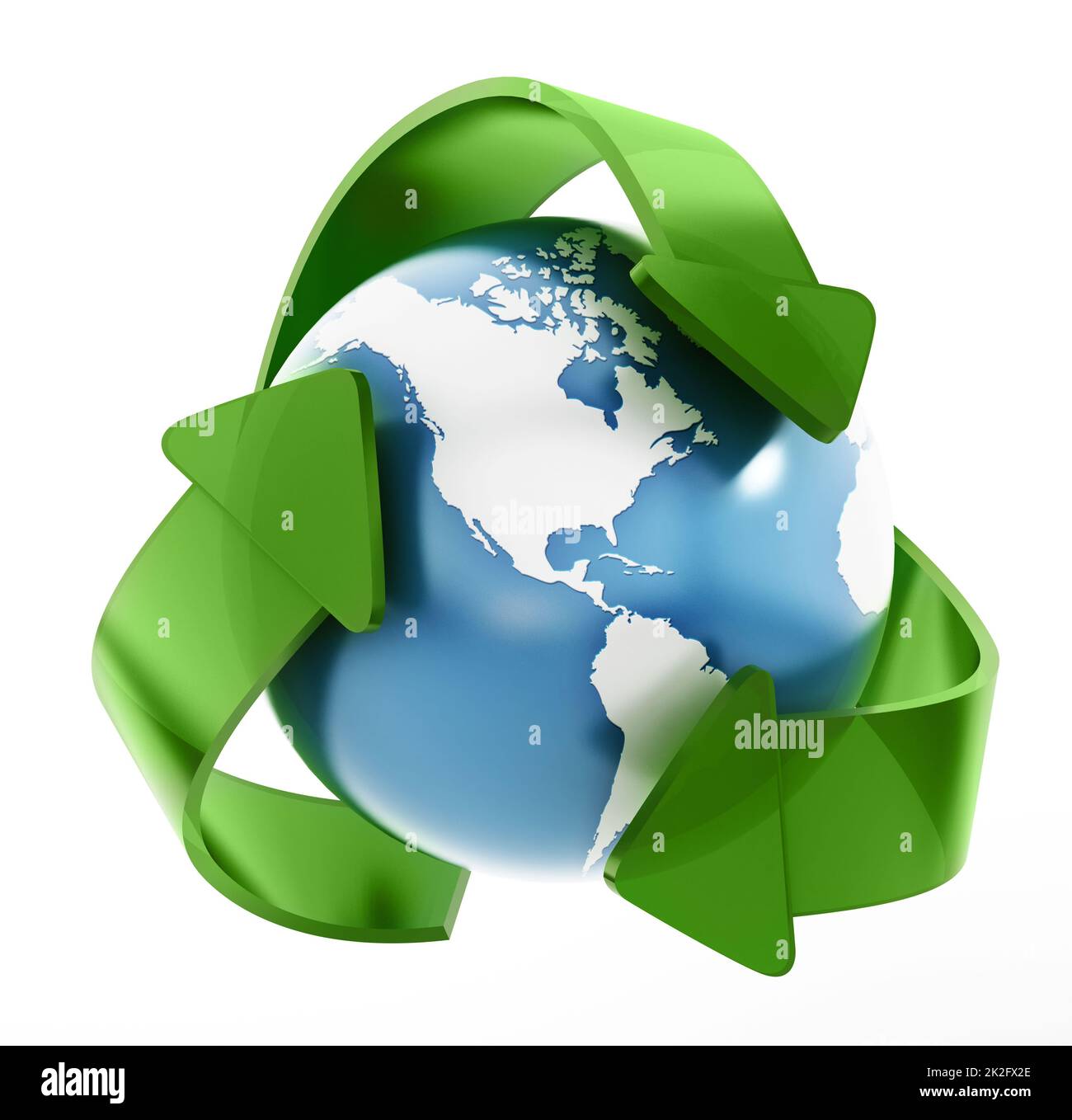 Earth in recycle symbol Stock Photo