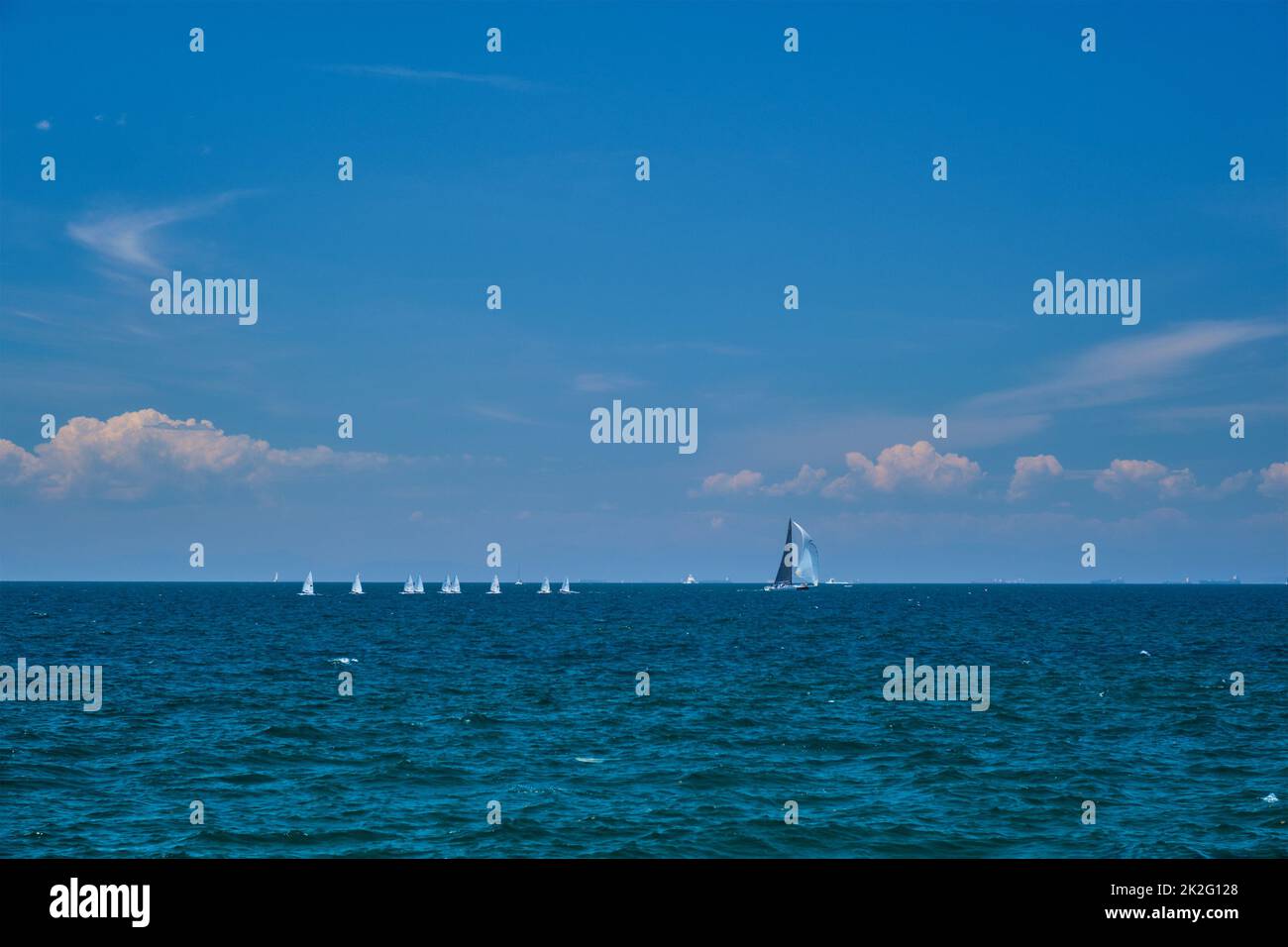 Yacht and RC yach models in sea. Athens, Greece Stock Photo - Alamy