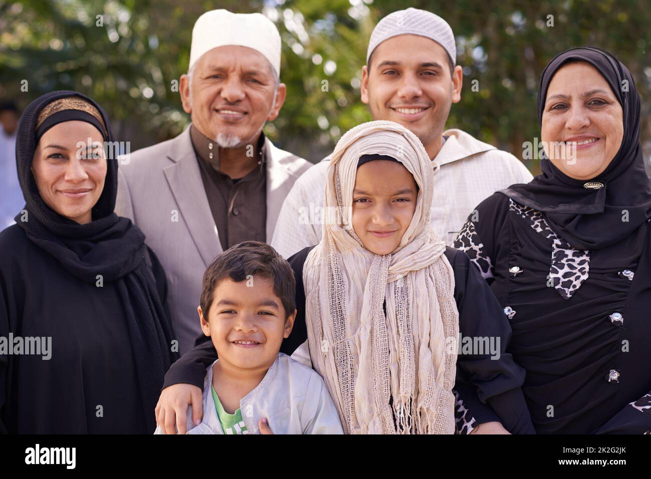Family day out. A muslim family enjoying a day outside. Stock Photo