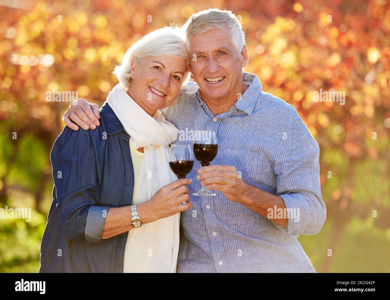 We love wine-tasting. Cropped portrait of a senior couple enjoying an afternoon of wine tasting. Stock Photo