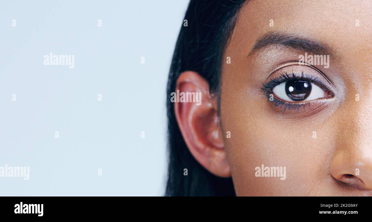 Locked in and focused. Closeup beauty shot of a young womans eye. Stock Photo