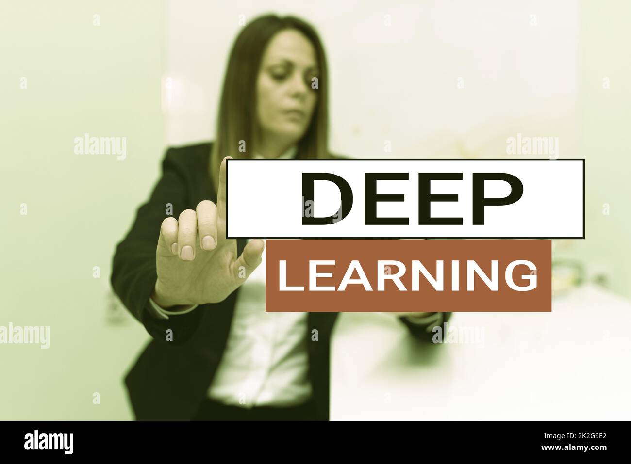 Sign displaying Deep Learning. Conceptual photo Hierarchical Abstractions Artificial Intelligence Algorithm Stock Photo