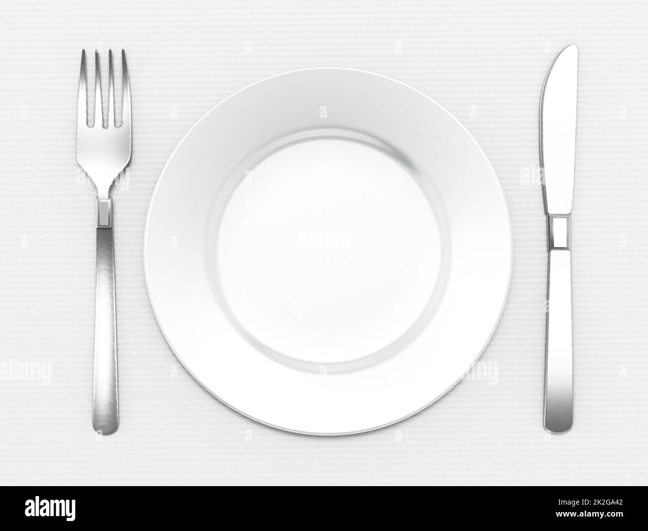 Dinner plate, fork and knife Stock Photo Alamy